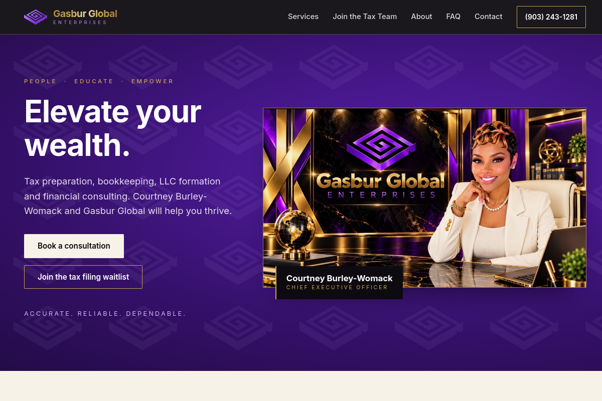 Gasbur Global Enterprises website homepage